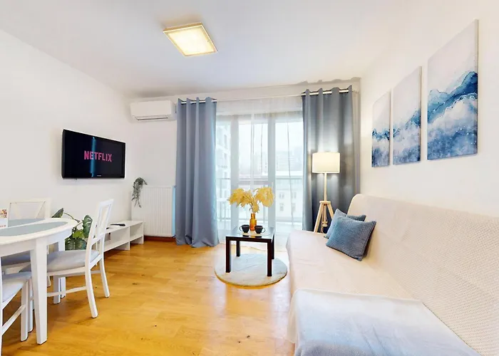 Apartament Vista Balcony Ac Parking Metro Plocka Warszawa